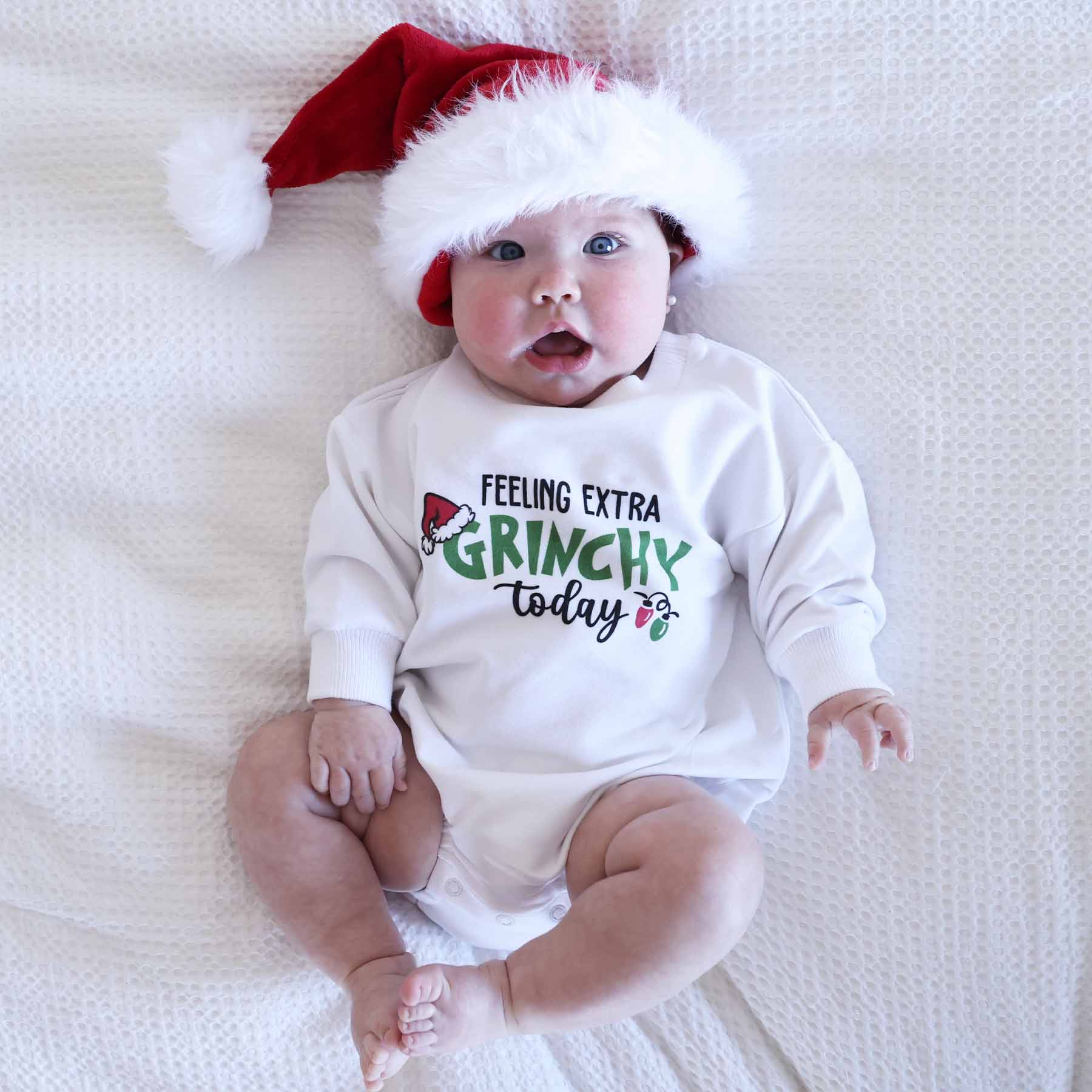 feeling extra grinchy today sweatshirt bubble romper