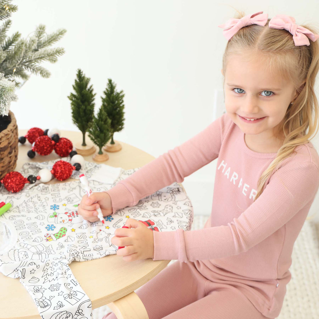 christmas colorable pajamas for kids