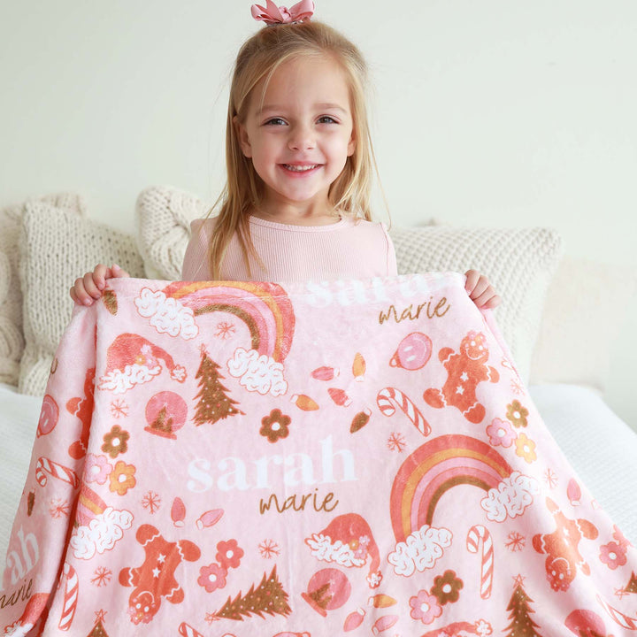 christmas blanket for kids with name christmas 