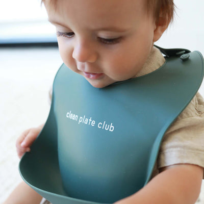 clean plate club green silicone baby bib 