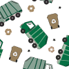 garbage truck print 