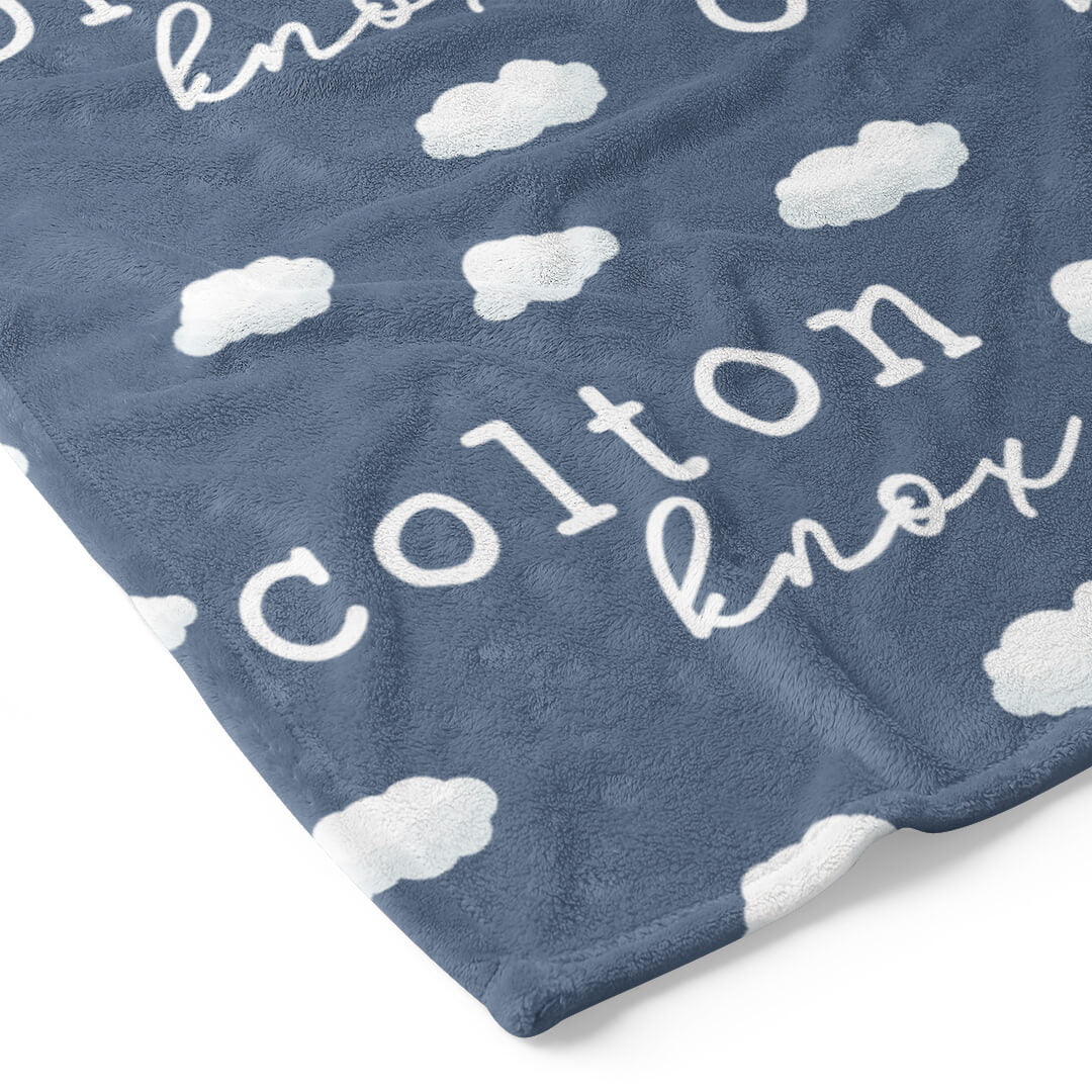 cloud personalized kids blanket 