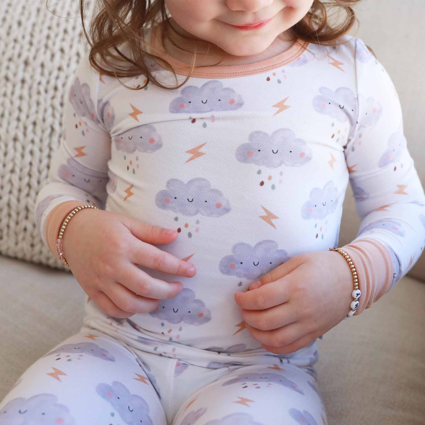 cloudy cuddles two piece pajama set for kids 