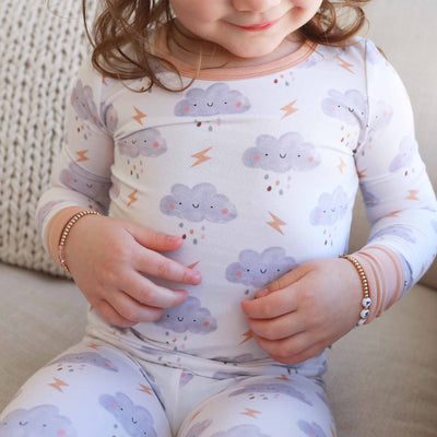 cloudy cuddles two piece pajama set for kids 