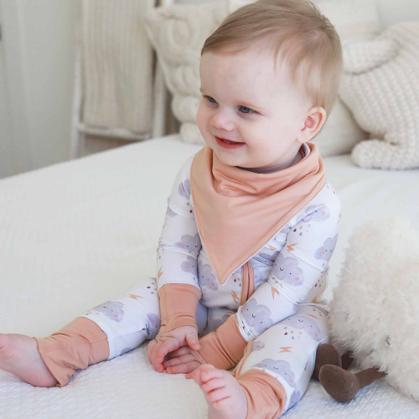 gender neutral pajama romper for babies 