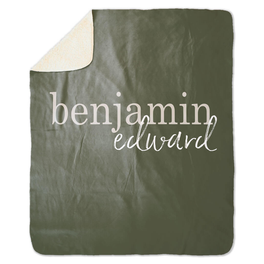 Color Story | Olive Personalized Toddler Blanket