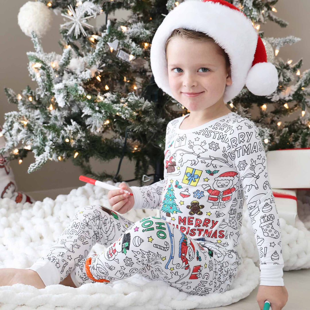 Colorable Two Piece Pajama Set | Christmas Morning