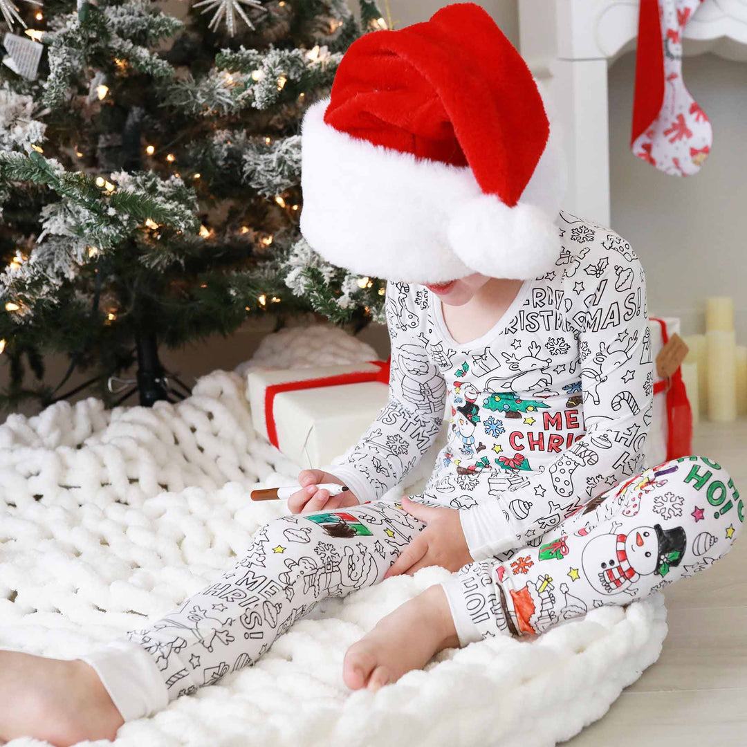 Colorable Two Piece Pajama Set | Christmas Morning