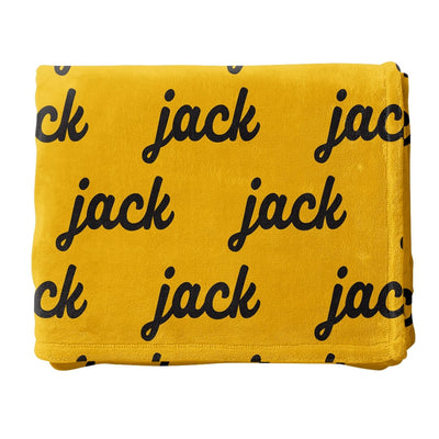 black and yellow personalized kids blanket 