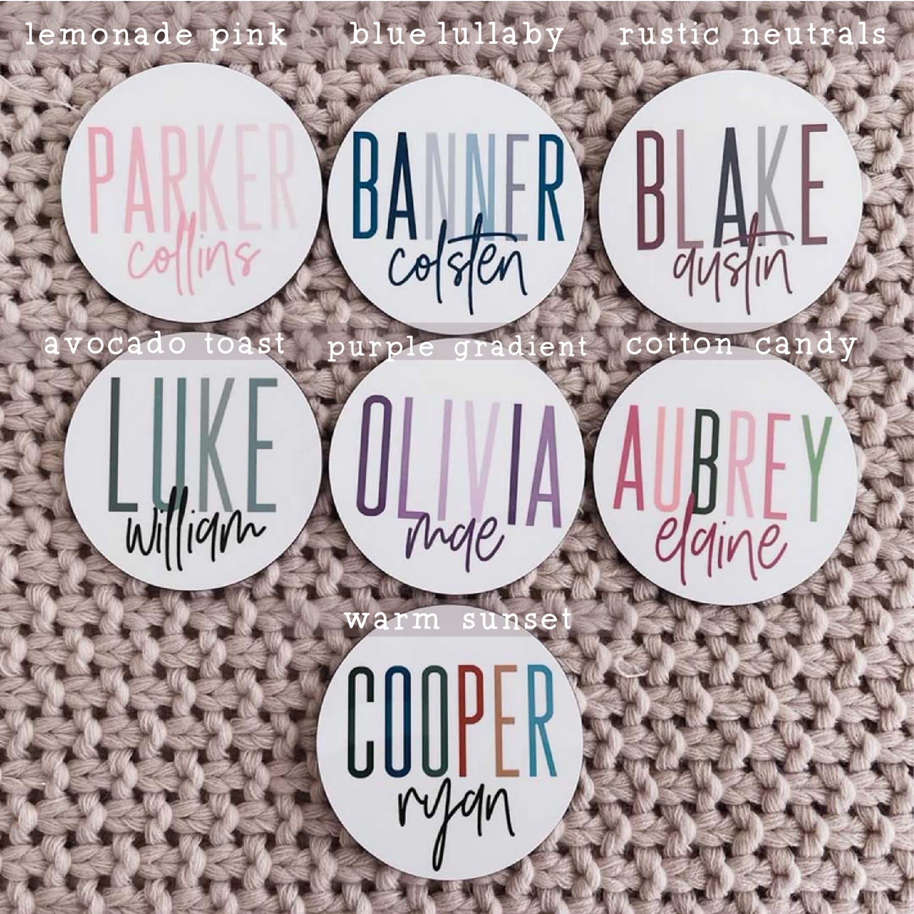 Aubrey Color Block Favor selling Tags | Printed