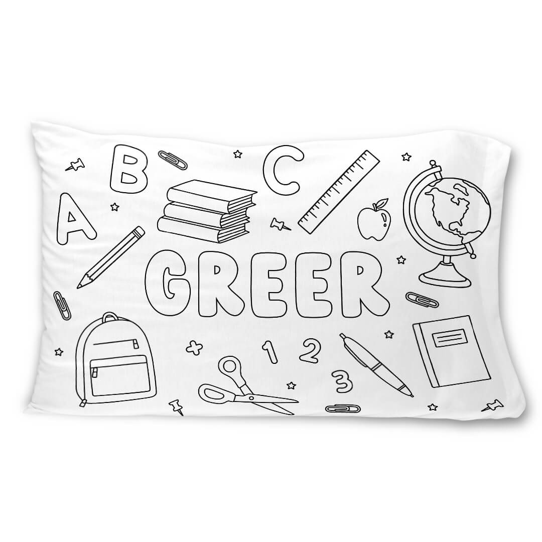 personalized pillowcase for kids school themed 