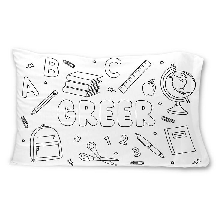 personalized pillowcase for kids school themed 