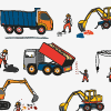 Construction Trucks Personalized Toddler Blanket