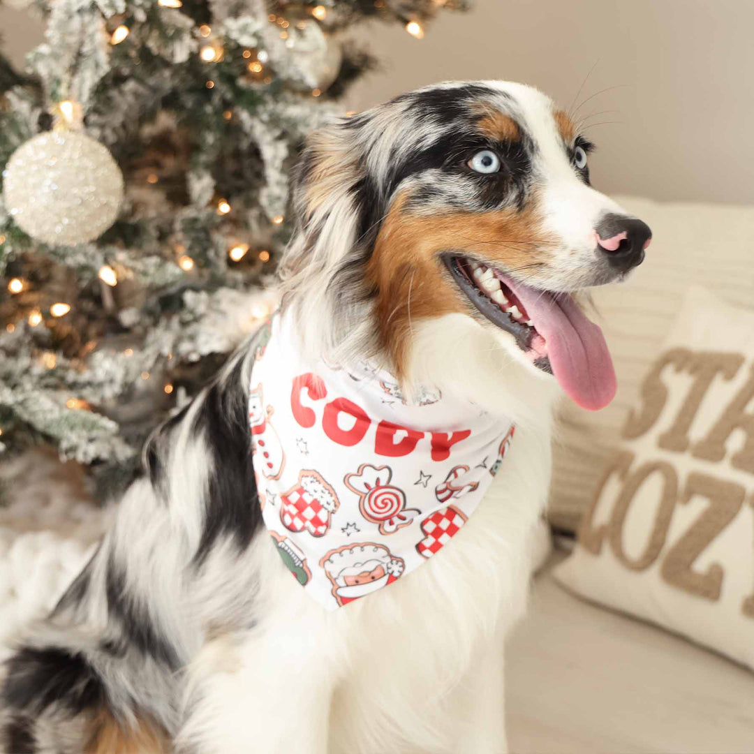 santa's cookies personalized pet bandana 