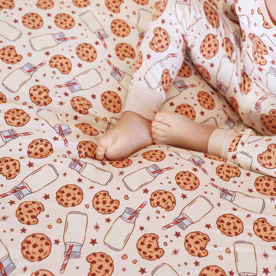 cookie and milk tan bamboo blanket for kids 