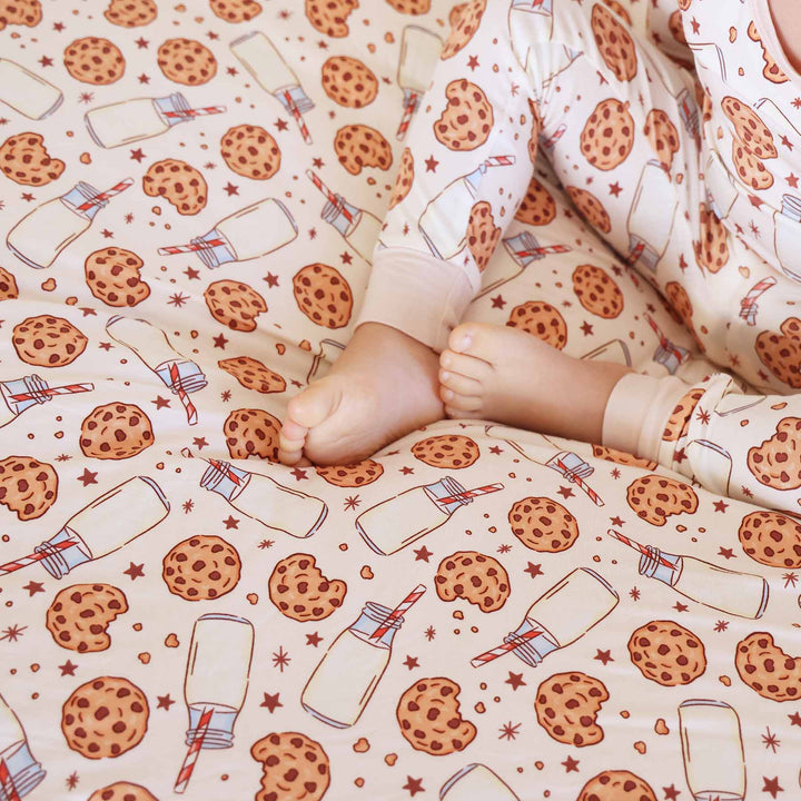 cookie and milk tan bamboo blanket for kids 