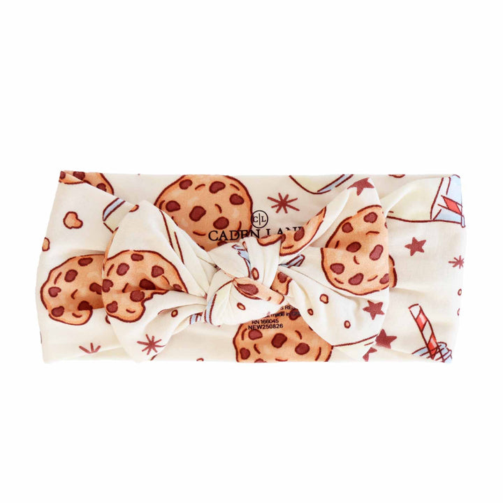 cookie cuddle knit large bow headwrap for babies 