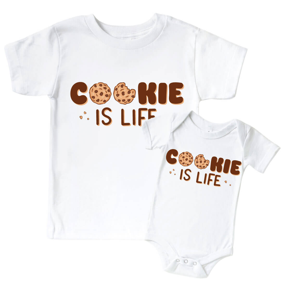 Cookie Is Life Graphic Bodysuit & Kids Tee | White