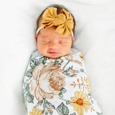 yellow bow headband for newborns 
