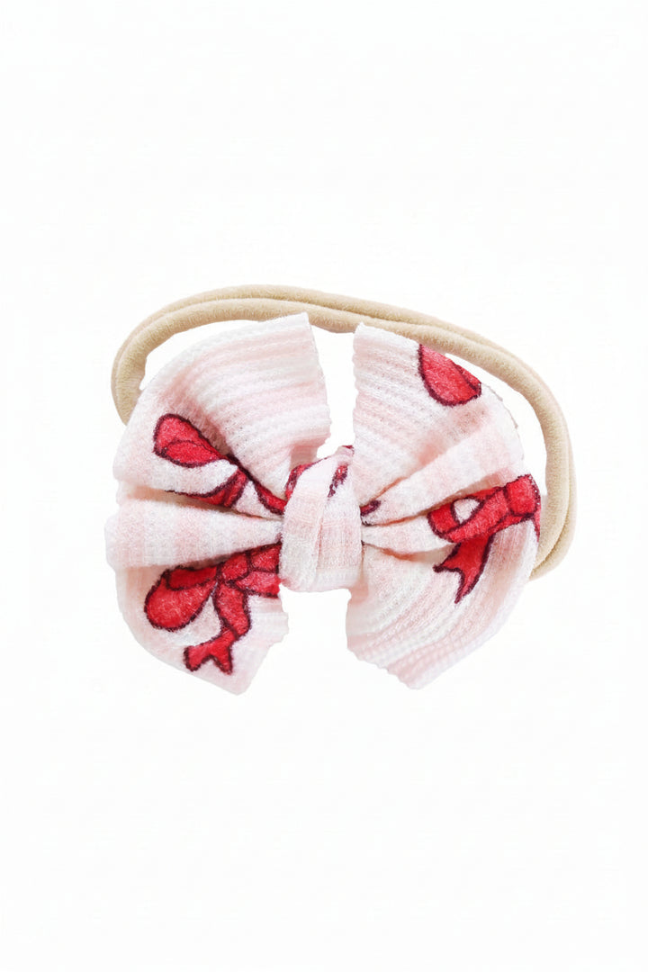 coquette christmas knit bow headband 