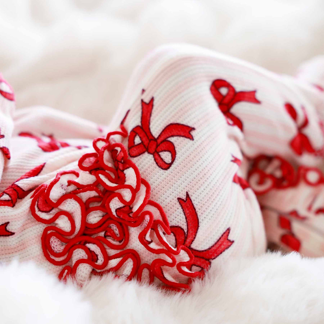 Christmas Bamboo Waffle Zipper Footies