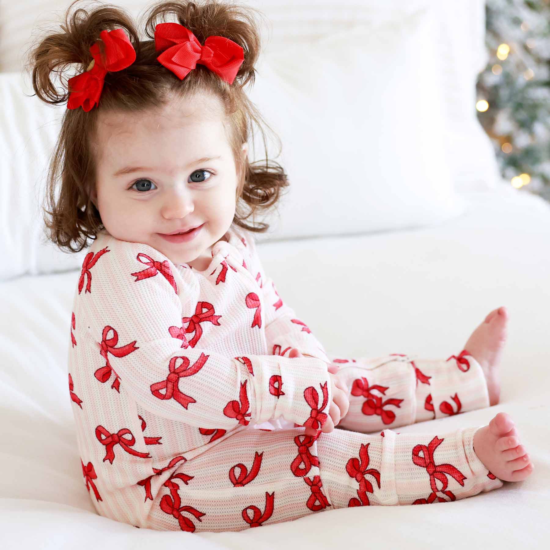 Coquette Christmas Bamboo Waffle Convertible Zip Romper