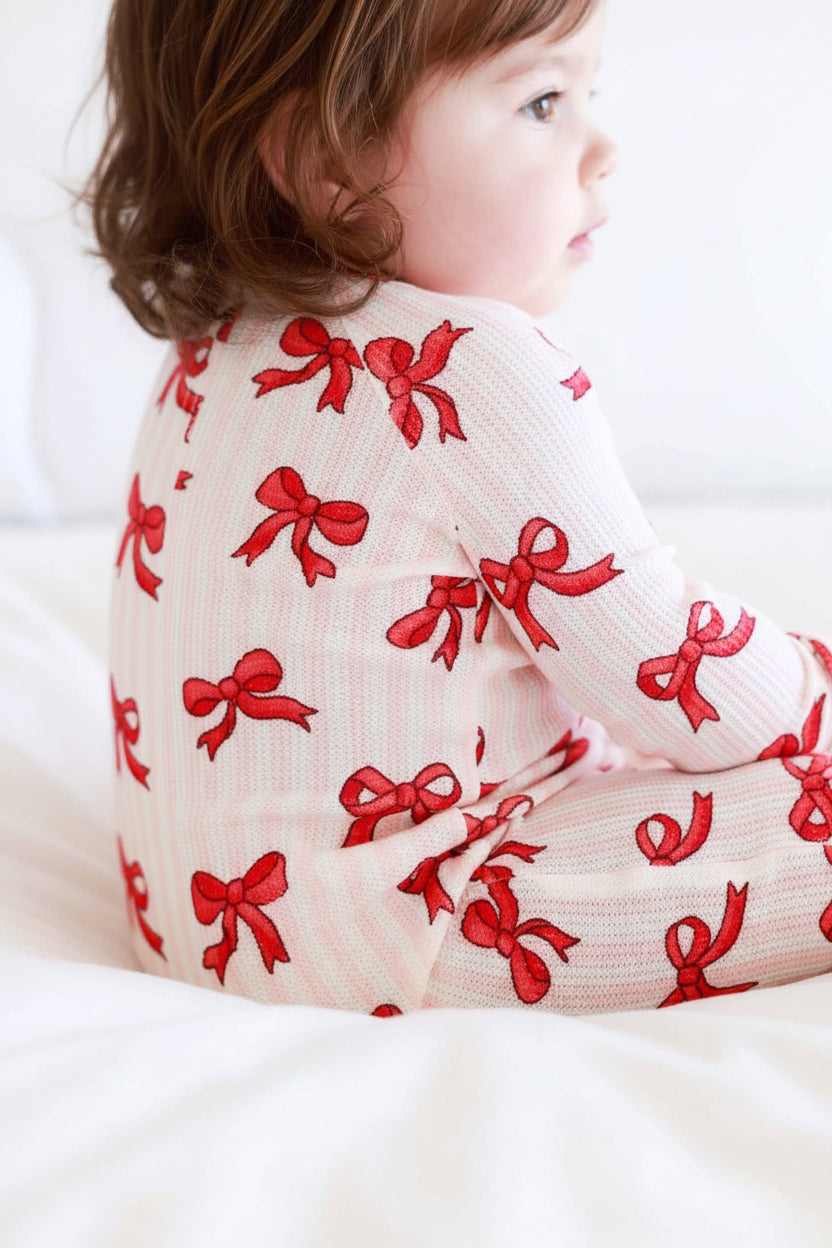 caden lane bamboo waffle christmas convertible zip romper for girls 