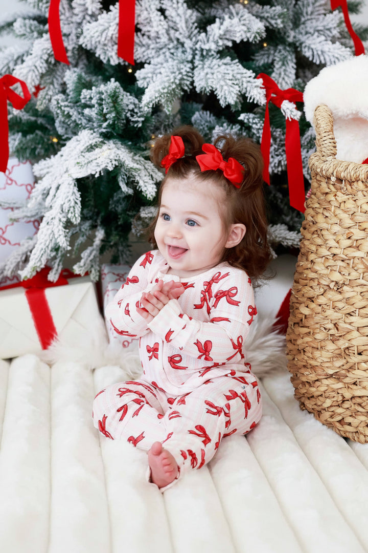 coquette christmas convertible zip romper bamboo waffle 