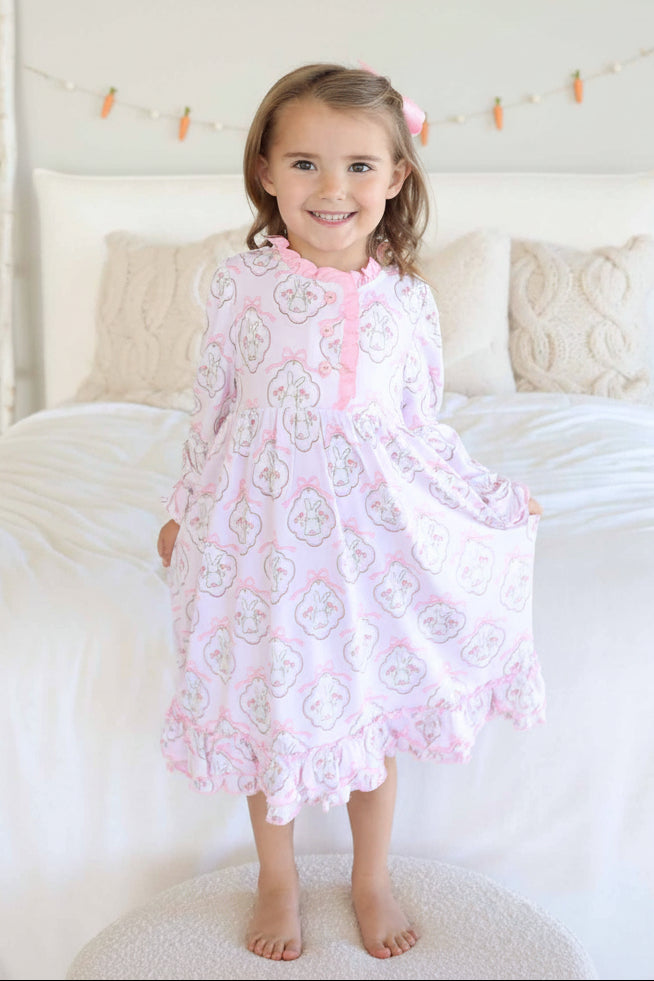 cottontail couture long sleeve nightgown for girls 