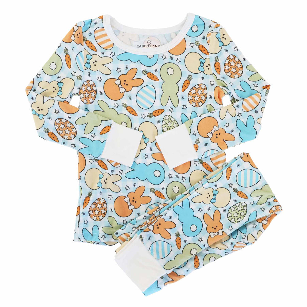 cottontail cuties blue two piece pajama set for boys 