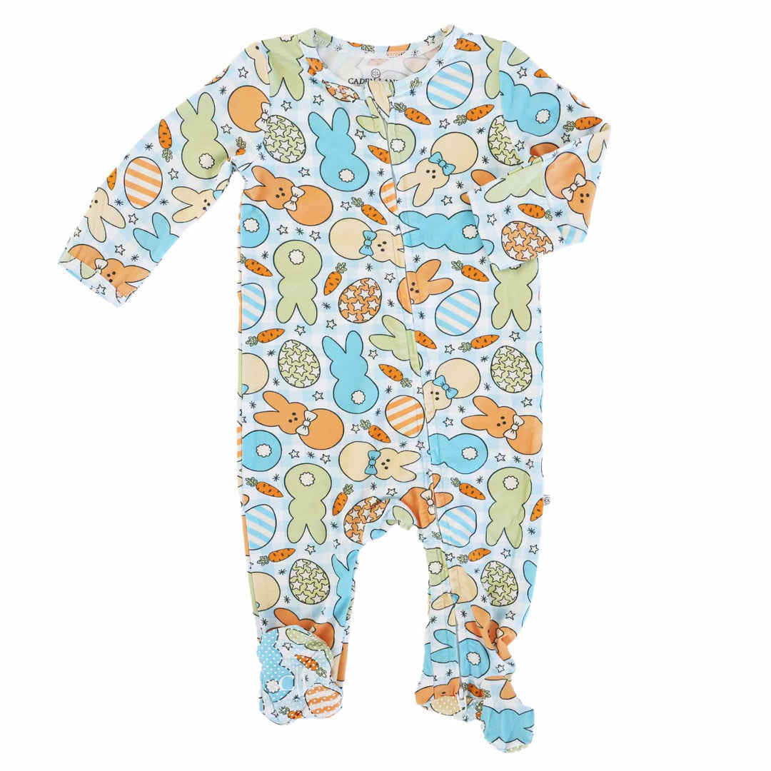 easter matching family pajama for babies zipper footie 