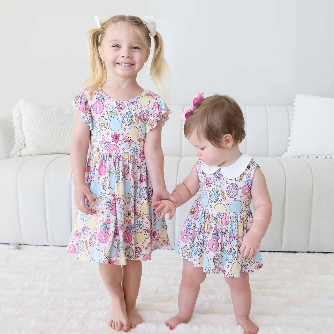 cottontail cuties knee length dress and baby bodysuit 