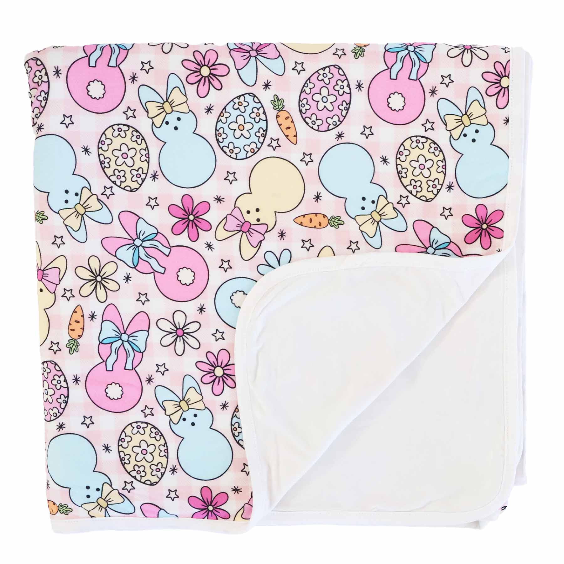Cottontail Cuties Double Sided Bamboo Blanket | Pink