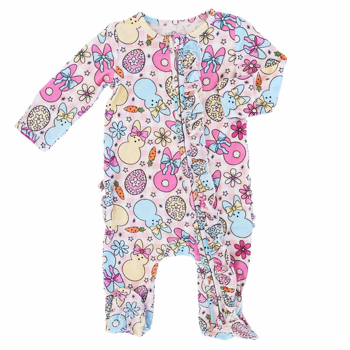 girly easter baby footie pajama