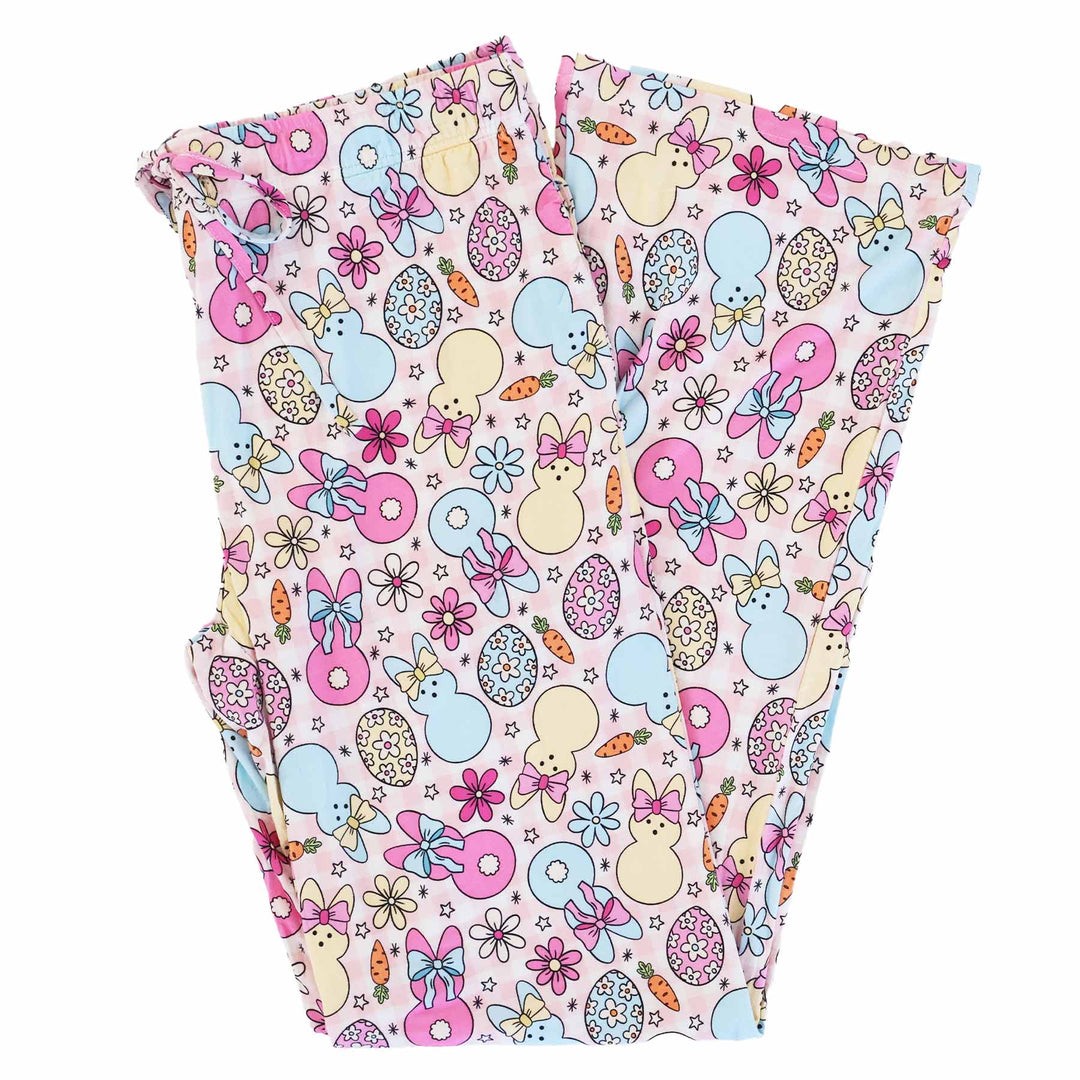 pink easter lounge pajama pants for moms 