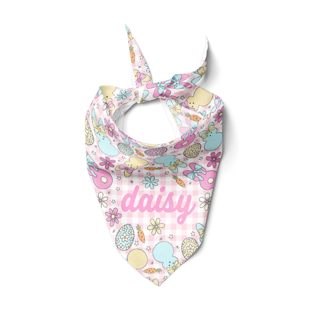 pink easter personalized pet bandana 