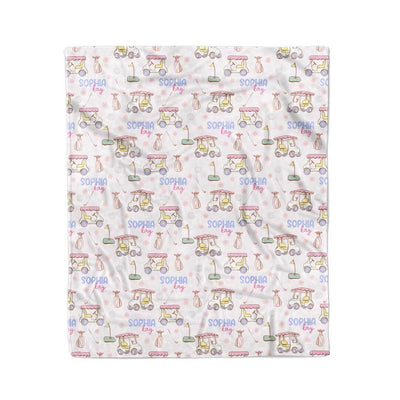country club cuties pink personalized blanket for kids 