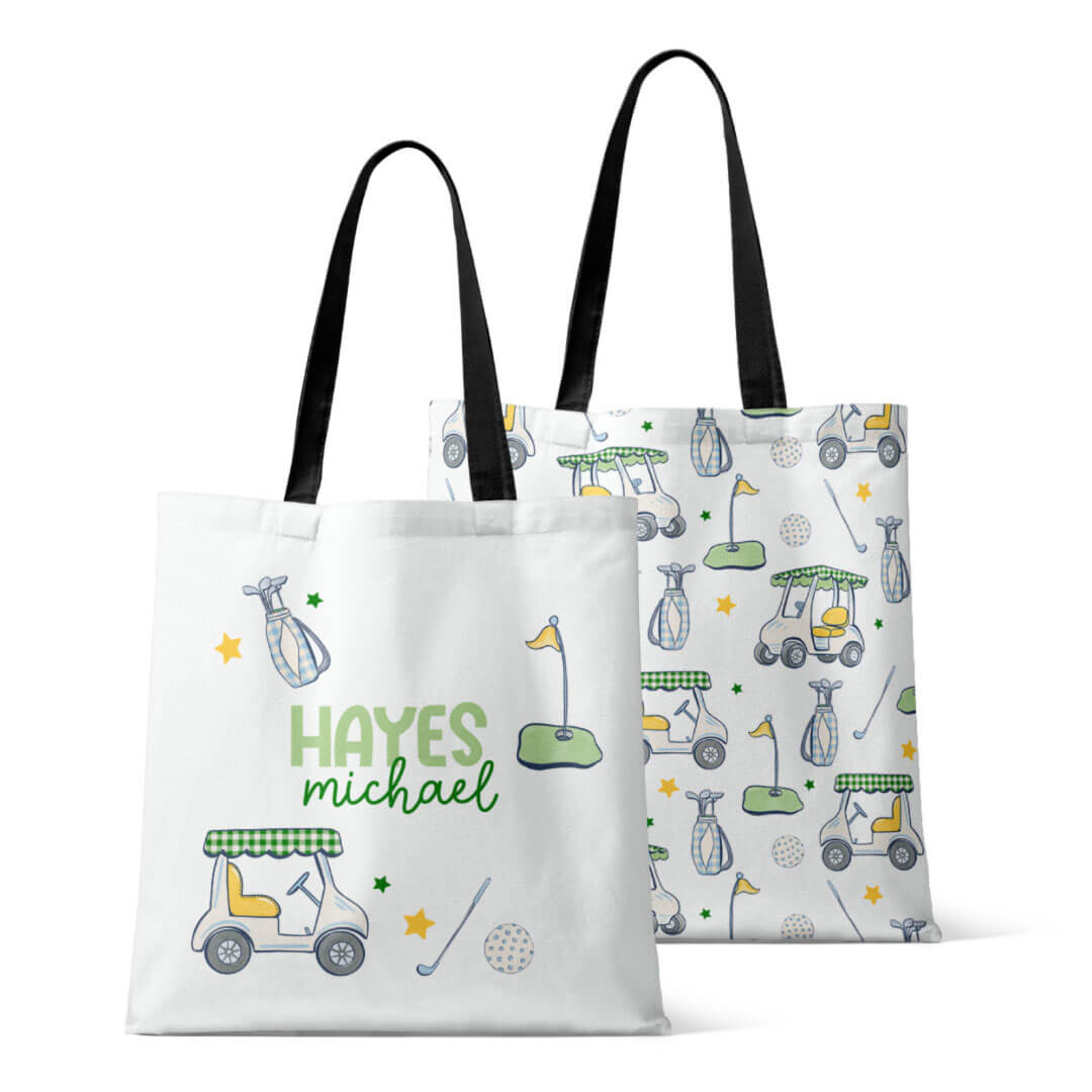 country club cuties green personalized tote 