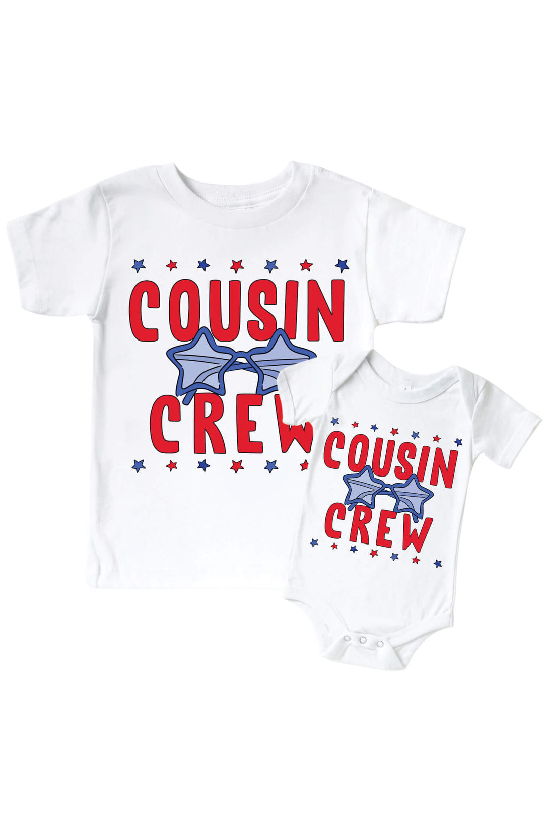 caden lane red and white cousin crew 4th of july graphic bodysuit and kids tee - patriotic family matching