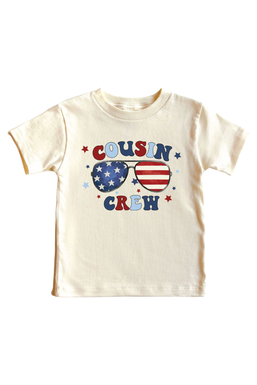 American Cousin Crew Graphic Bodysuit & Kids Tee | Natural