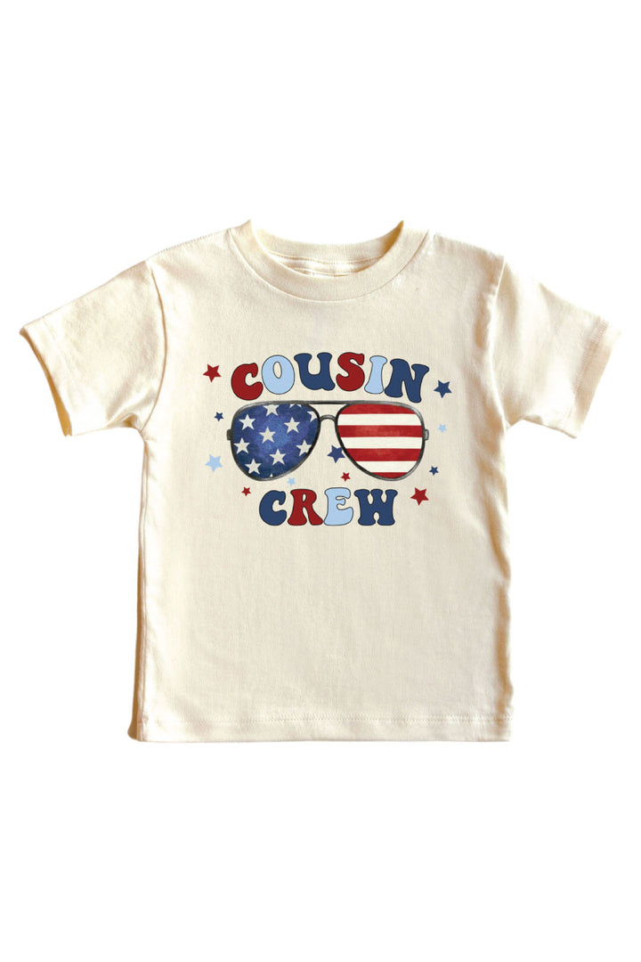 American Cousin Crew Graphic Bodysuit & Kids Tee | Natural