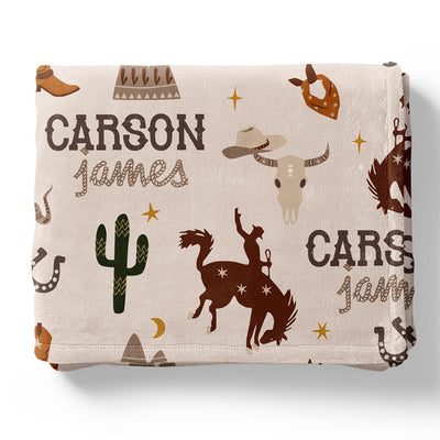 giddy up personalized kids blanket 