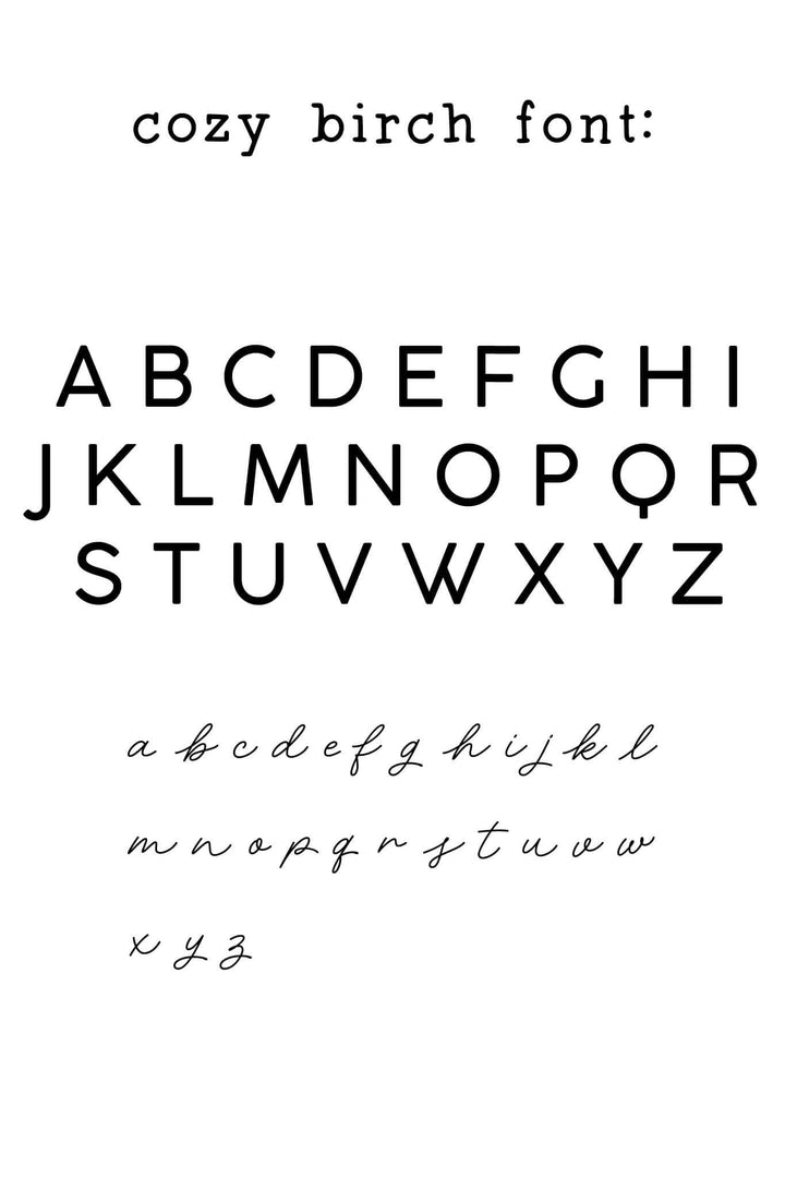 cozy birch font 