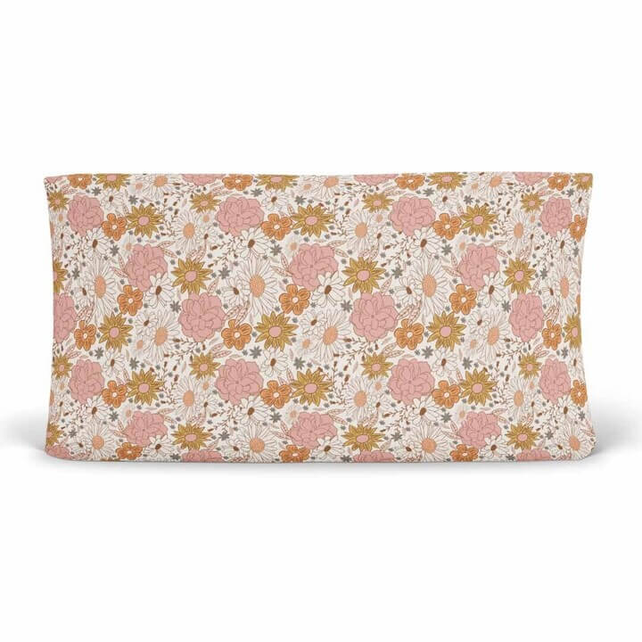 boho floral changing pad cover