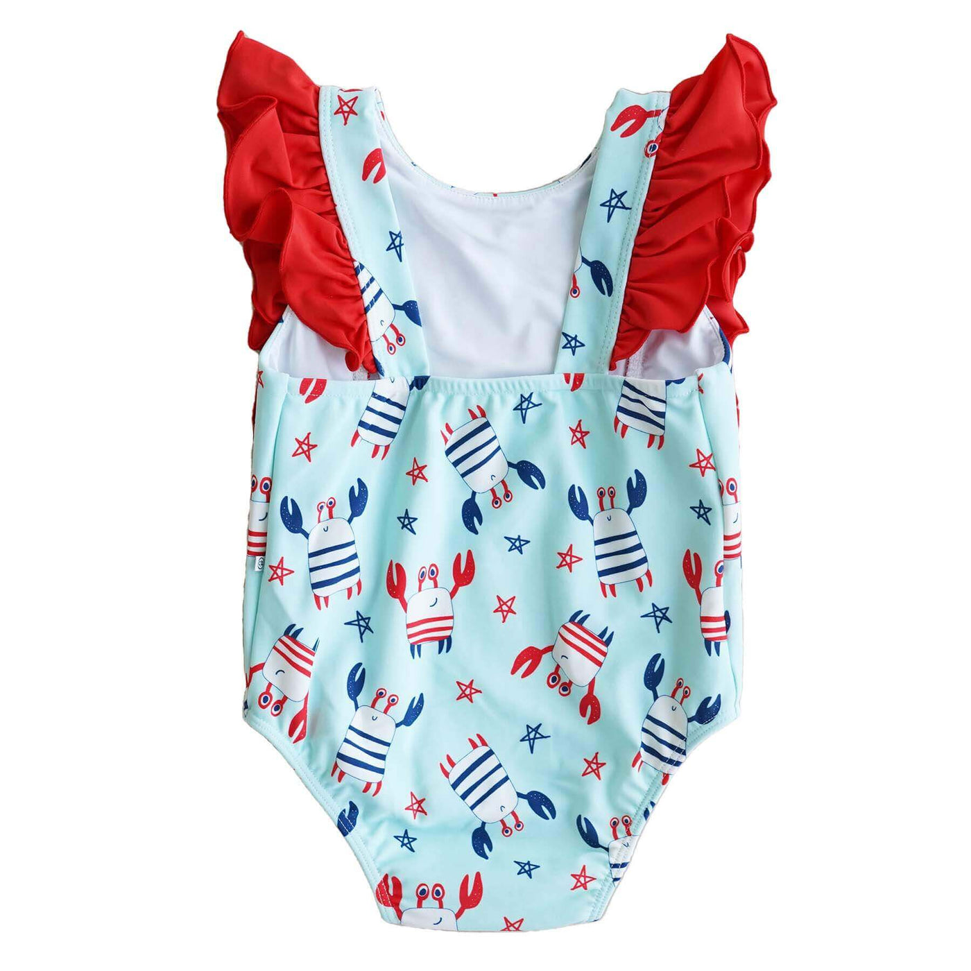 baby swimsuit ruffled one piece crabs 