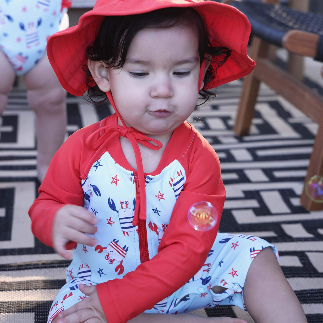 cherry snowcone solid sun hat for baby 