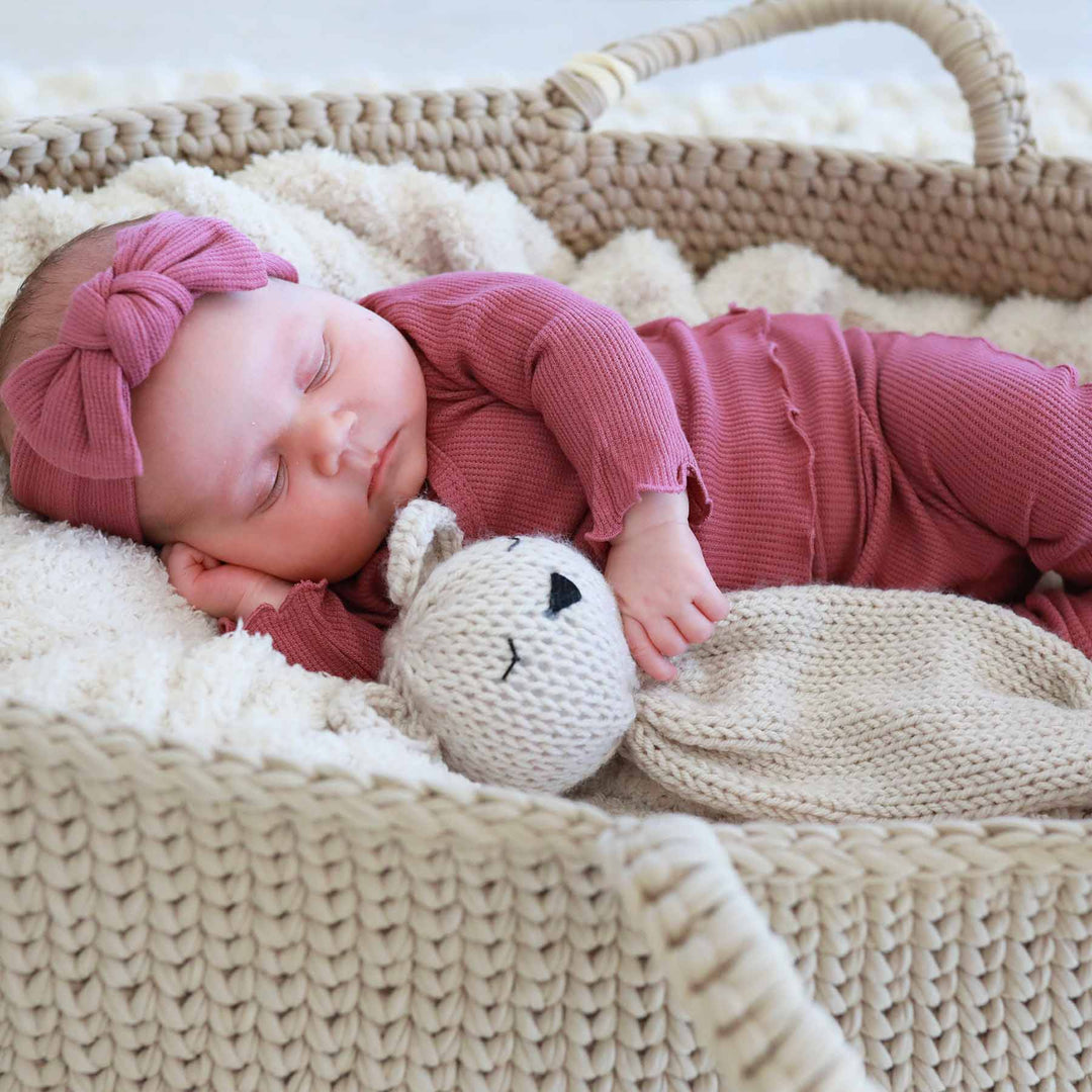 knit large bow headwrap cranberry