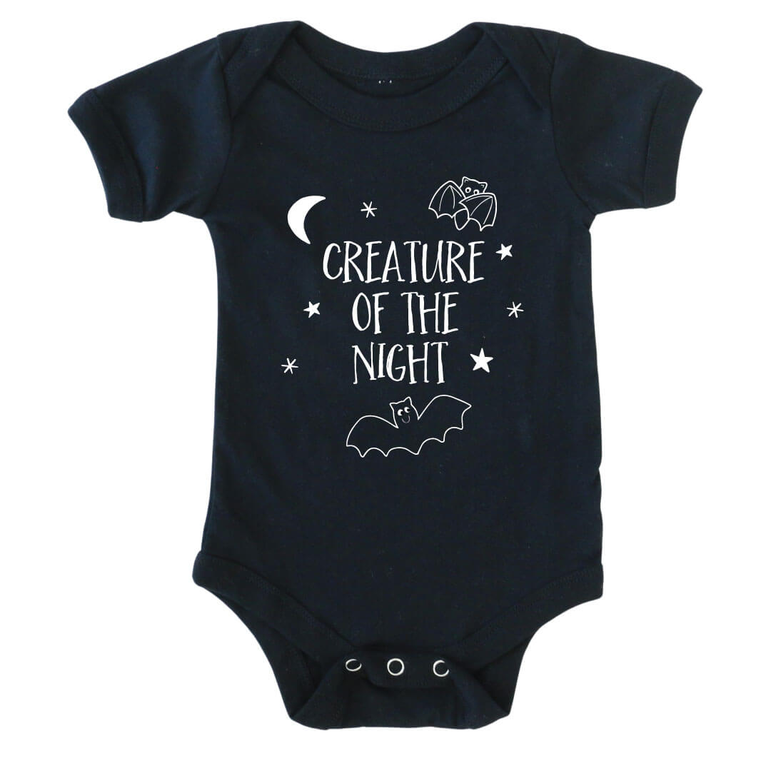 creature of the night bat graphic bodysuit for babies 