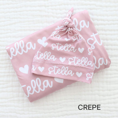 light pink personalized swaddle heart 