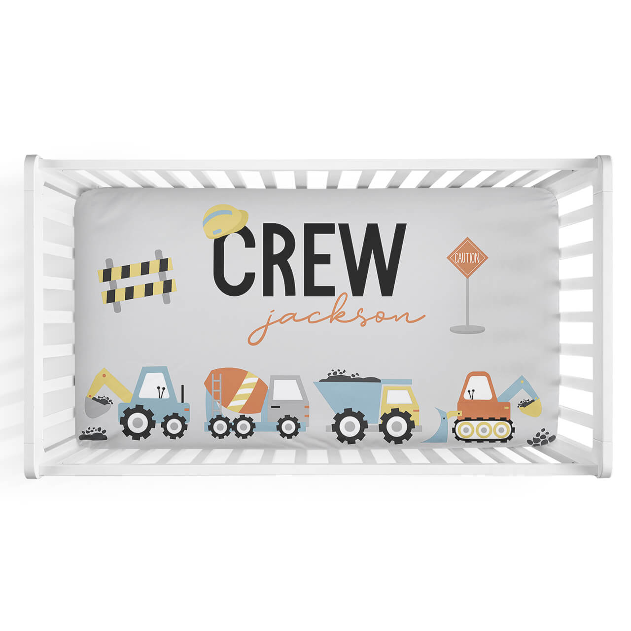 crew personalized crib sheet 